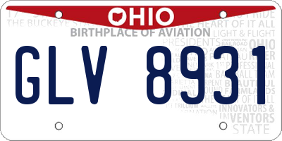 OH license plate GLV8931