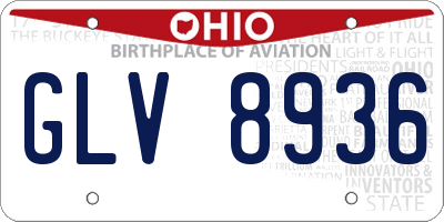 OH license plate GLV8936
