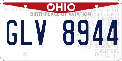 OH license plate GLV8944