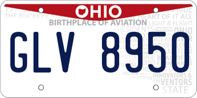 OH license plate GLV8950