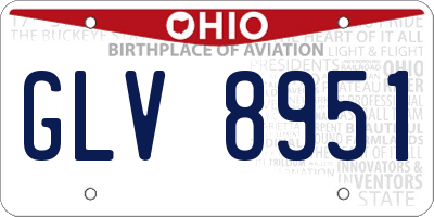 OH license plate GLV8951