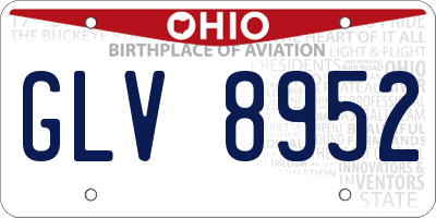 OH license plate GLV8952