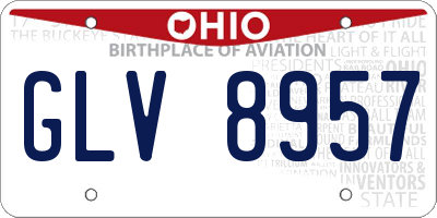 OH license plate GLV8957