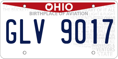 OH license plate GLV9017