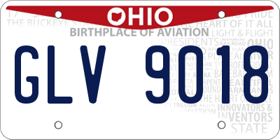 OH license plate GLV9018