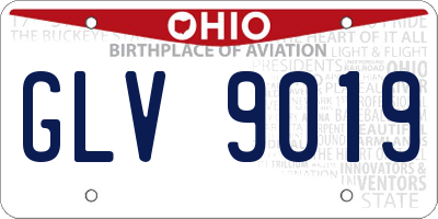 OH license plate GLV9019