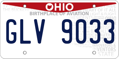OH license plate GLV9033