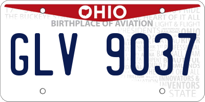 OH license plate GLV9037