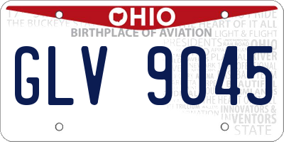 OH license plate GLV9045