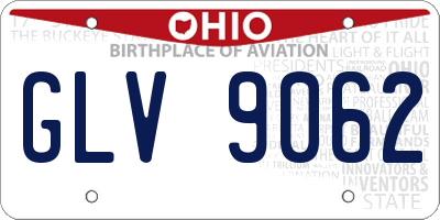 OH license plate GLV9062