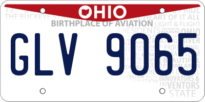 OH license plate GLV9065