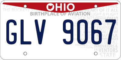 OH license plate GLV9067