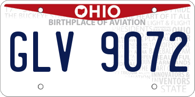OH license plate GLV9072
