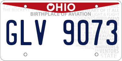 OH license plate GLV9073