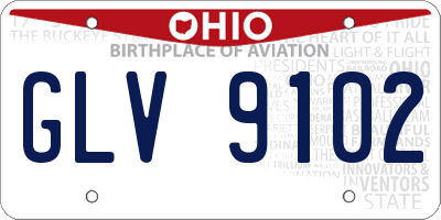 OH license plate GLV9102