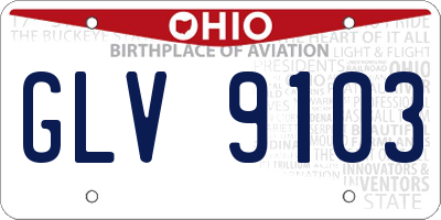 OH license plate GLV9103