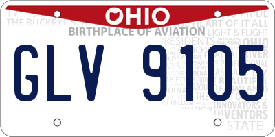OH license plate GLV9105