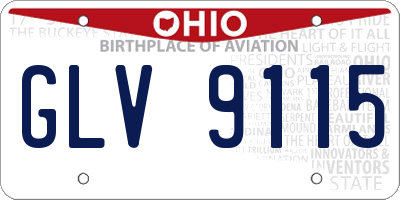 OH license plate GLV9115