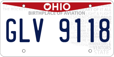OH license plate GLV9118