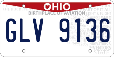 OH license plate GLV9136