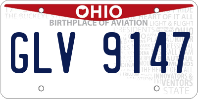 OH license plate GLV9147