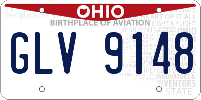 OH license plate GLV9148