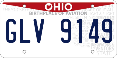 OH license plate GLV9149