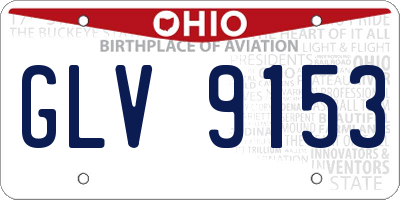OH license plate GLV9153
