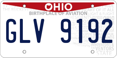 OH license plate GLV9192