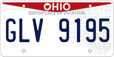 OH license plate GLV9195