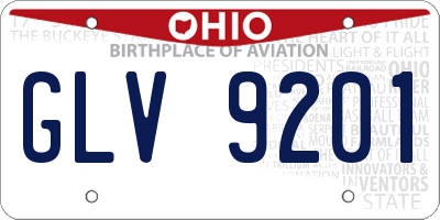 OH license plate GLV9201