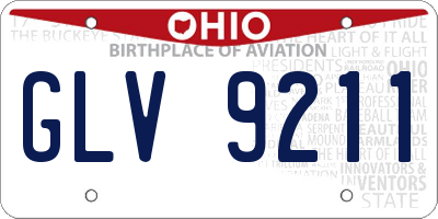 OH license plate GLV9211