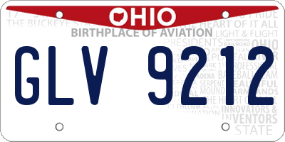 OH license plate GLV9212