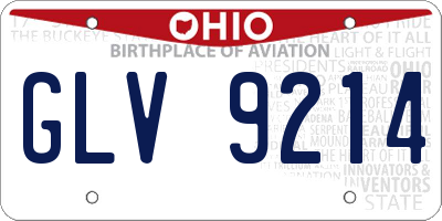 OH license plate GLV9214