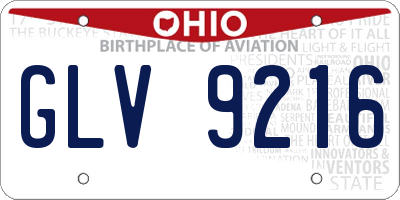 OH license plate GLV9216