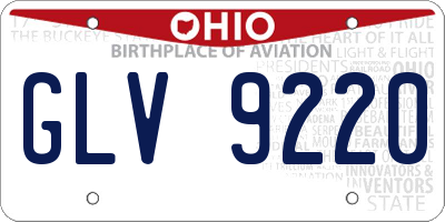 OH license plate GLV9220
