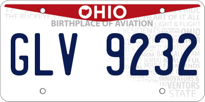 OH license plate GLV9232