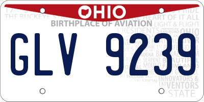 OH license plate GLV9239