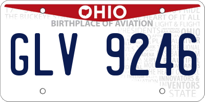OH license plate GLV9246