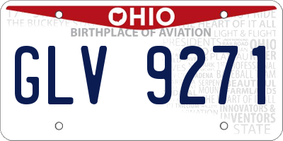 OH license plate GLV9271
