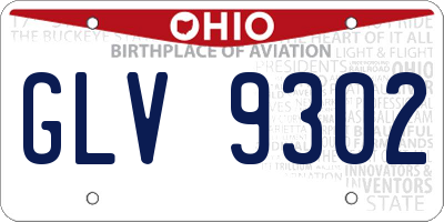 OH license plate GLV9302