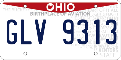 OH license plate GLV9313