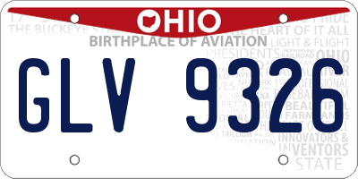 OH license plate GLV9326