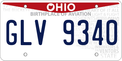OH license plate GLV9340