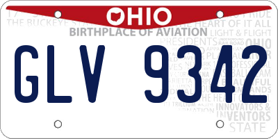 OH license plate GLV9342