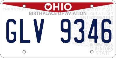 OH license plate GLV9346