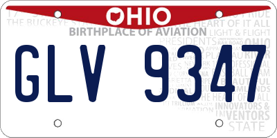OH license plate GLV9347