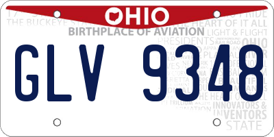 OH license plate GLV9348
