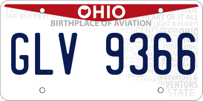 OH license plate GLV9366