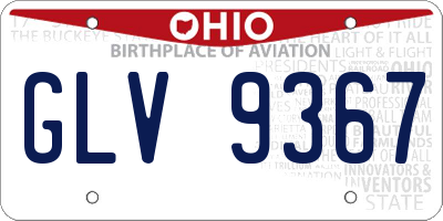 OH license plate GLV9367